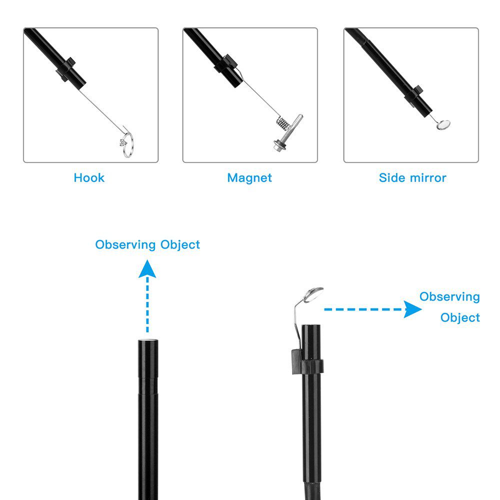 5.5mm Industrial Wifi Endoscope F220 WiFi Borescope Inspection Camera Built-in 6 LED IP67 Waterproof for iOS/Android Smartphones