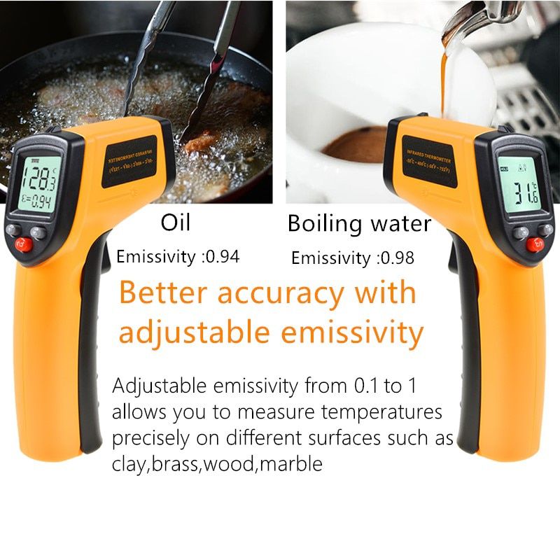 GM320 Non-Contact Laser -50~400 ℃ Infrared Thermometer Infrared Pyrometer IR Laser Temp Meter Industrial Pyrometer Point Gun 40%