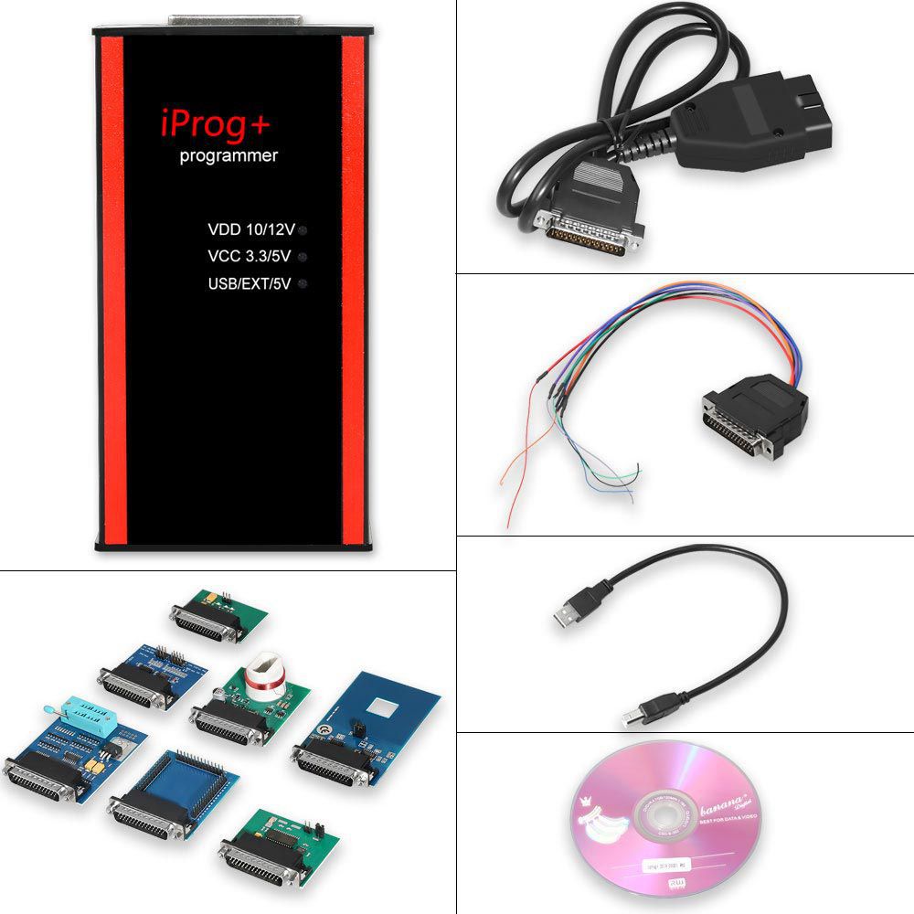 V87 Iprog+ Pro Programmer Support IMMO + Mileage Correction + Airbag Reset