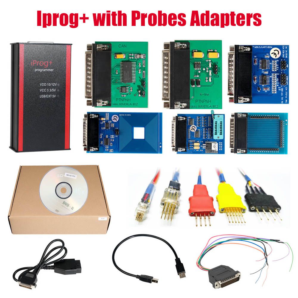 V84 iprog+ Pro Programmer with Probes Adapters for in-circuit ECU