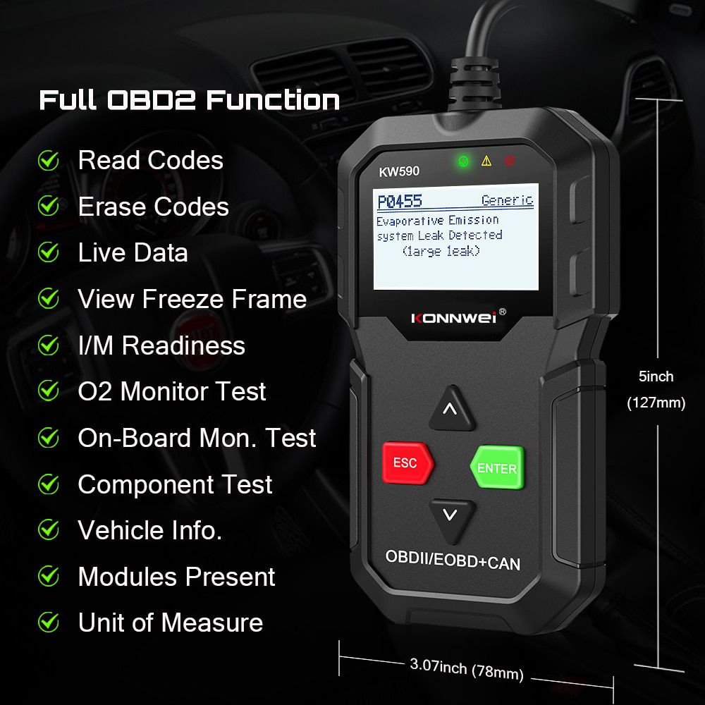 New OBD Diagnostic Tool KONNWEI KW590 Car Code Reader automotive OBD2 Scanner Support Multi-Brands Cars&languages