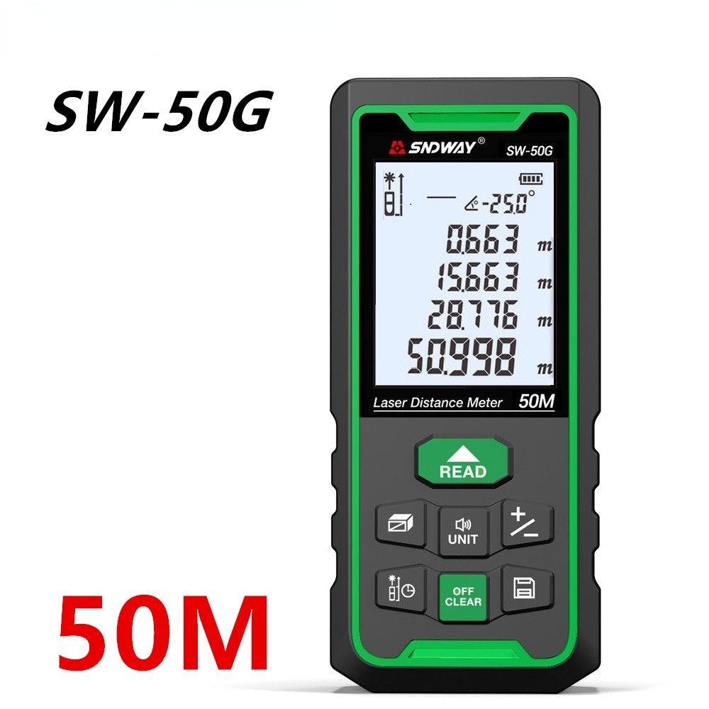 Laser Distance Meter Green Range Finder 100m 70m 50m Laser Rangefinder Trena Tape Measure Ruler Roulette Angle Measureme