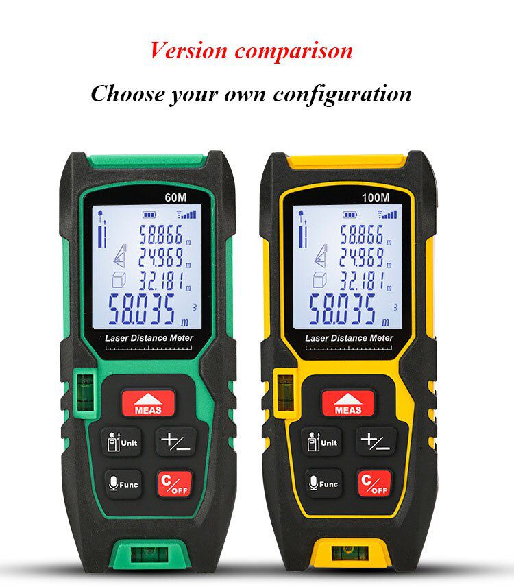 80m Laser Distance Meter Rangefinder Slope Trajectory Compensation Digital Laser Measure Tape Roulette Range Finder