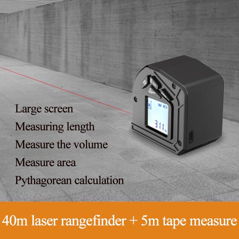 Rechargeable Laser Distance Meter Laser Tape Measure Digital Distance Meter Digital Electronic Roulette Stainless Tape Measure