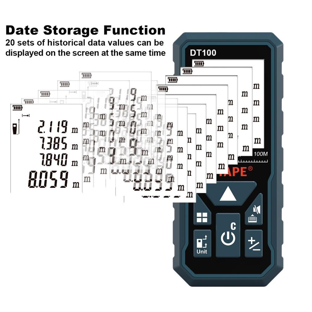 Laser Rangefinder 50M 80M 100M 120M Laser Ruler Accurate Portable Digital Display Test Tool