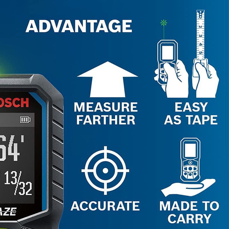 50m GLM50-23G Professional Green Laser Rangefinder 2-in-1 Laser Distance Meter Digital Tape Measure Laser Measuring Instrument