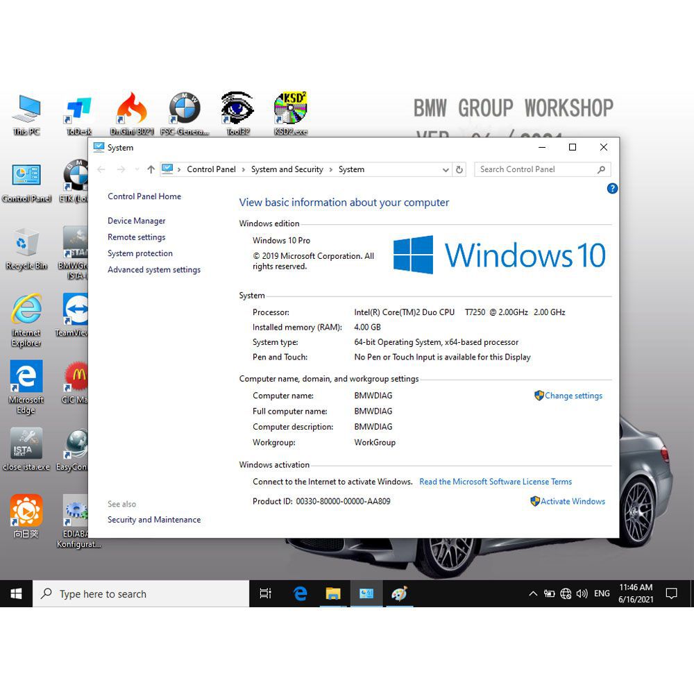 V2022.9 BMW ICOM Software HDD Win10 System ISTA-D 4.36.30 ISTA-P 70.0.200 with Engineers Programming 500GB Hard Disk