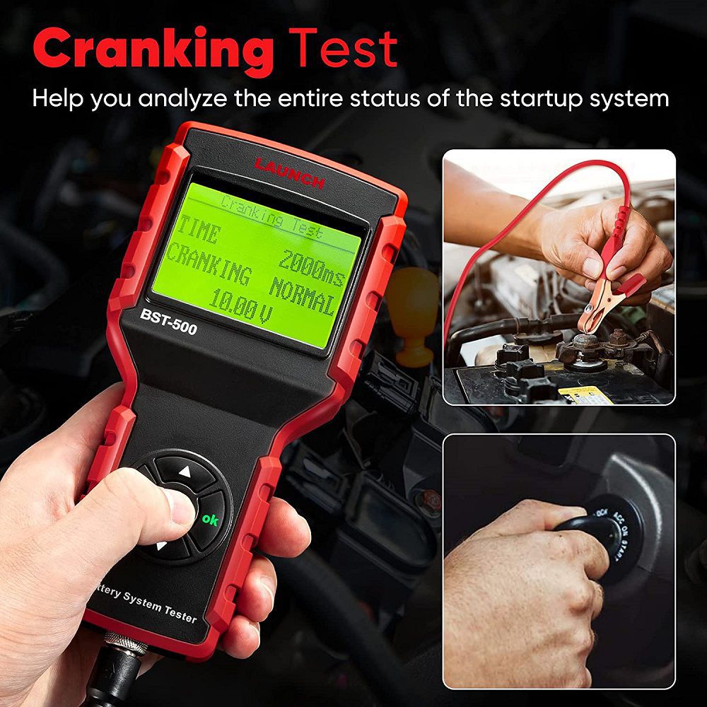 LAUNCH BST-500 Cranking and Charging System Test 6V 12V 24V Load Tester 100-2000 CCA Car Battery Tester