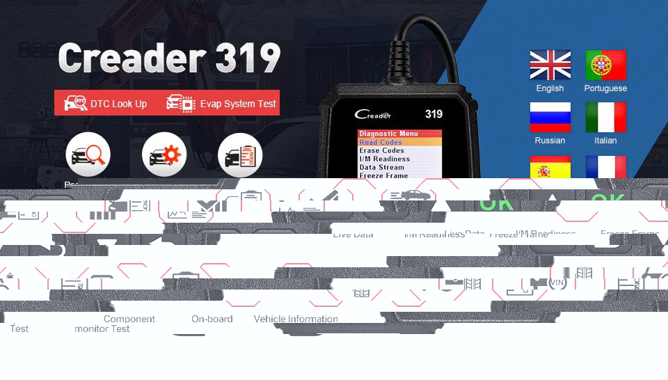 LAUNCH CR319 OBD2 Engine Fault Code Reader Check Engine Universal Auto Diagnostic Scanner Tool