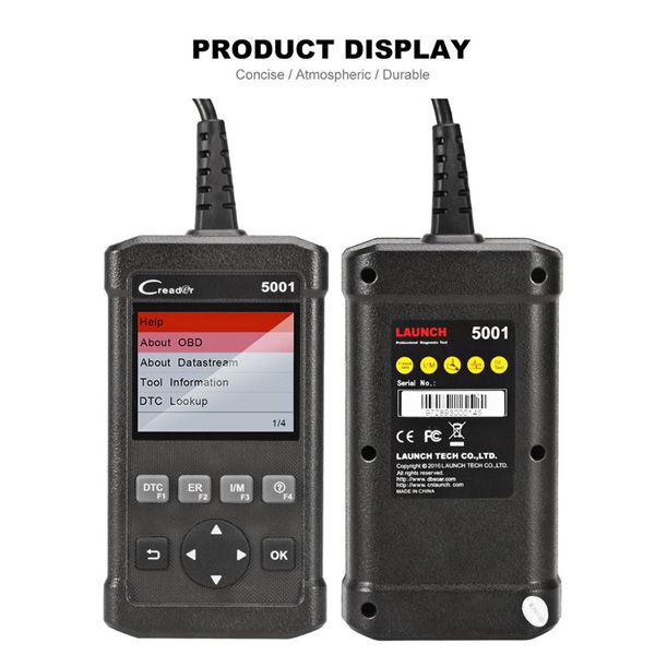 LAUNCH CReader 5001 Code Reader Full OBDII/EOBD Diagnostic Functions Scan Too