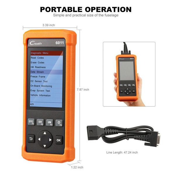 LAUNCH CReader 6011 OBD2/EOBD Diagnostic Scanner with ABS and SRS System Diagnostic Functions