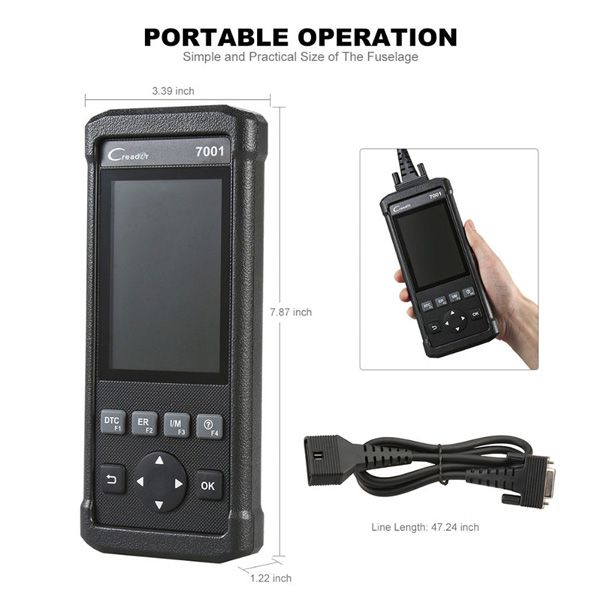 LAUNCH DIY Code Reader CReader 7001 Full OBD2 Scanner/Scan Tool with Oil Resets Service