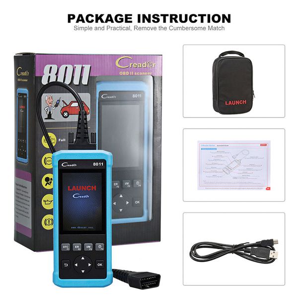 LAUNCH DIY Code Reader CReader 8011 Full OBD2 Scanner OBD+ABS+SRS+Oil+EPB+BMS for TOYOTA/FORD/BENZ