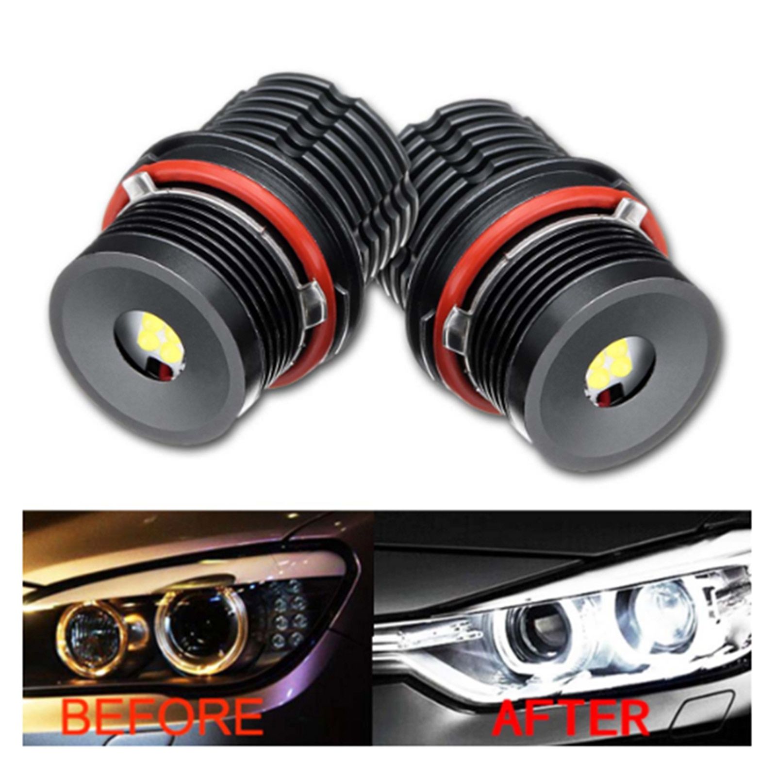 New 80W 1pair LED Angel Eyes Marker Lights LED Angel Eyes Halo Ring Marker Light Bulb Replacement for BMW X5 E39 E53 E60 E63