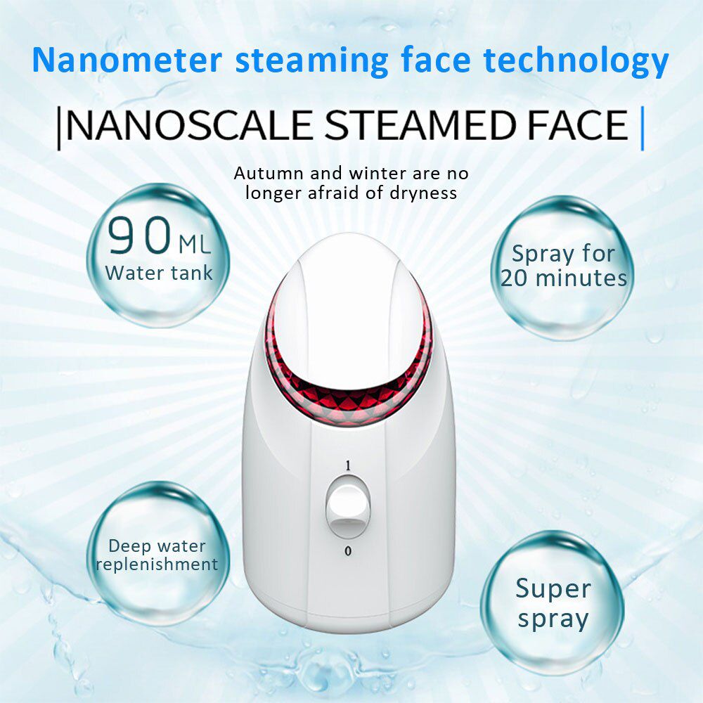 led Facial Steamer Nano Mist Sprayer Deep Cleaning Ionic Face Sprayer Steamer Machine Nourish Diffuser Spa Beauty Skin Care