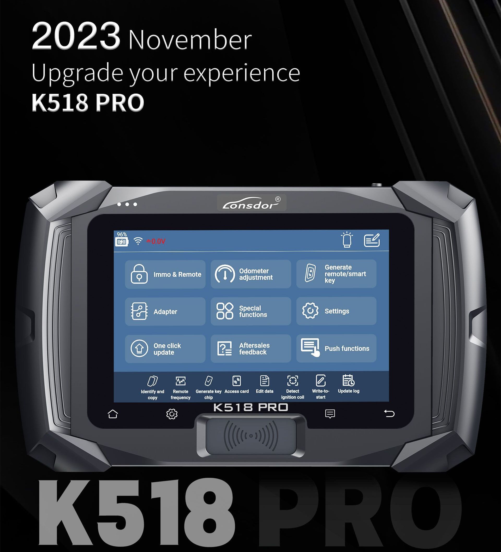 2023 Lonsdor K518 PRO Full Version All In One Key Programmer with 2pcs LT20, Toyota FP30 Cable, Nissan 40 BCM Cable, JCD, JLR and ADP Adapter