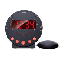 Louder Alarm Clock 110dB LED Vibrating High Decibel Loud Ring Flash Snooze Bed Shaker for Heavy Sleepers Deaf Senior USB Charger