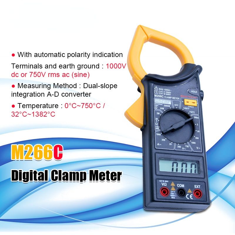 M266C/F Digital Clamp Meter Voltmeter Ohmmeter ACVoltage AC Current Resistance Temp Tester Detector with Diode multimeter