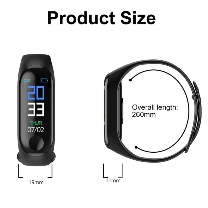 M3 Bluetooth Watch Wristband Fitness Tracker M3 Smart Bracelet Pedometer Heart Rate Blood Pressure Health Waterproof Smart Watch