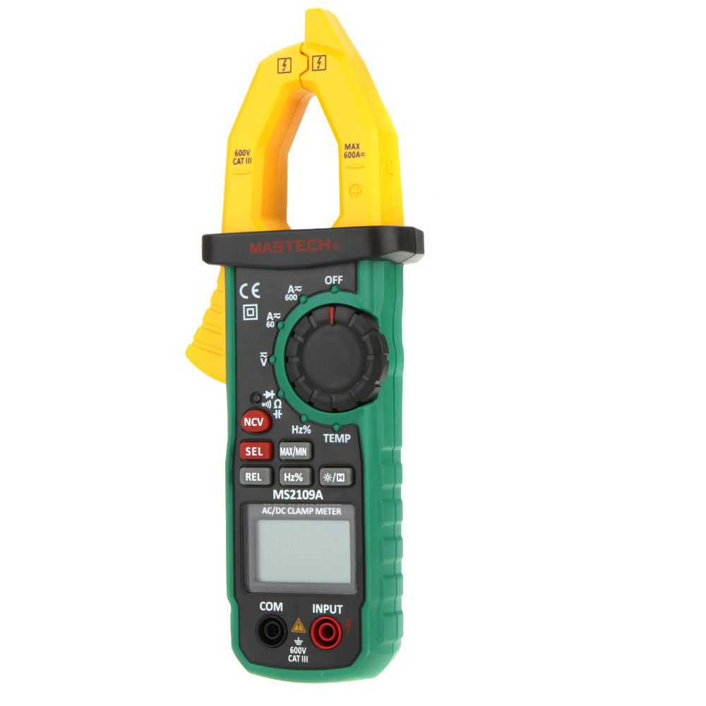 Mastech MS2109A Auto Range Digital AC DC Current Clamp Meter Multimeter HZ Temp Capacitance Tester with NCV Detector