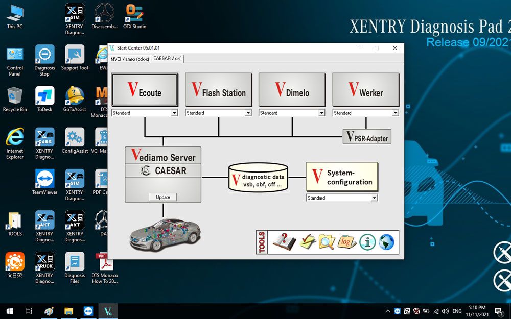 V2022.12 MB Star SD Connect C4 256G SSD WIN10 64Bit Supports HHT-WIN Vediamo DTS Monaco