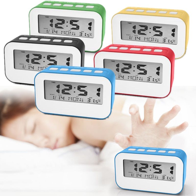 Mini Alarm Clock With Snooze Function Weather Forecast Night Light Adjustable Alarm Music Sounds Backlight Display