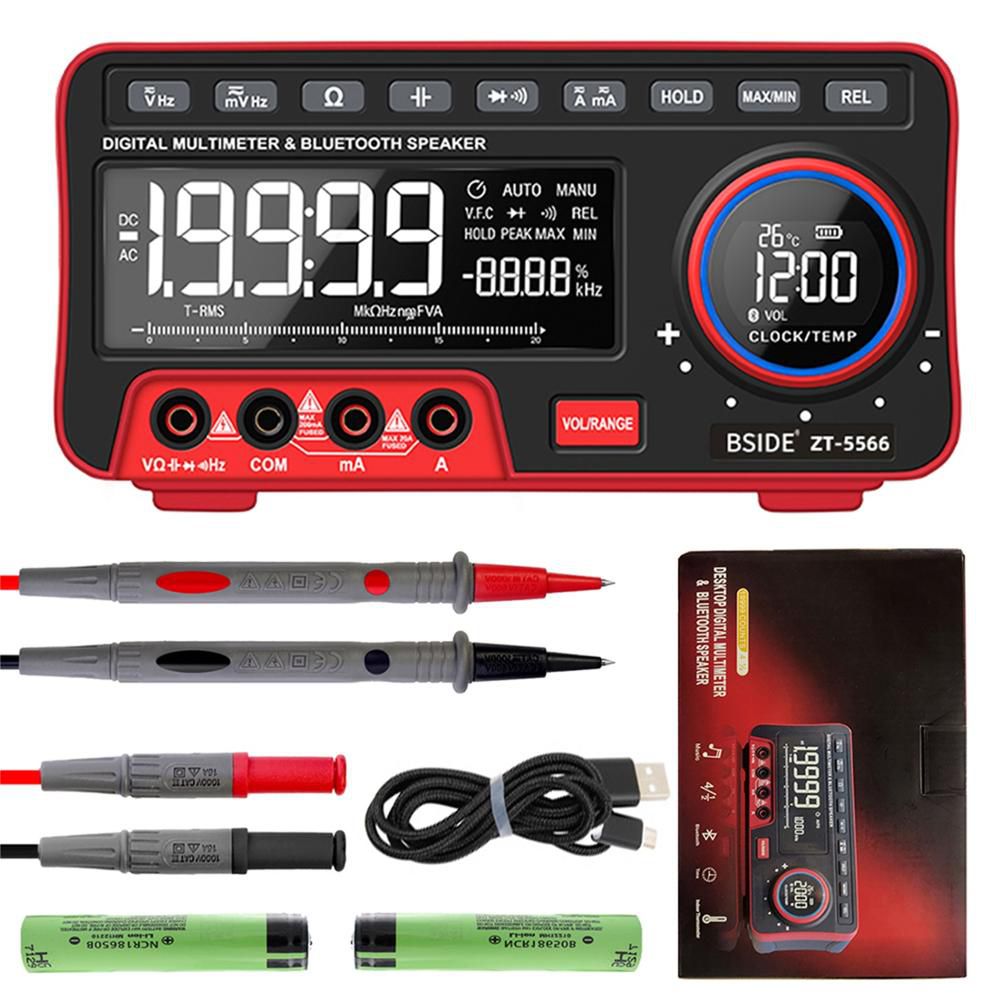 Mini Desktop Multimeter ZT-5566 Dual Screen EBTN 19999 Display Multimetro + Wireless Speaker Voltage Current Cap Hz Tester