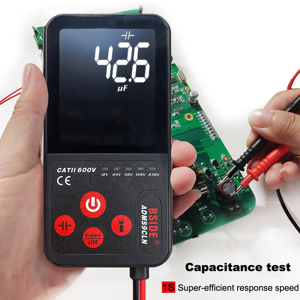 Mini Digital Multimeter ADMS7/ADMS9/ADMS9CLN 9999 EBTN Display multimetro DC AC Voltmeter Capacitance Diode NCV Ohm Live Continuity Hz Tester