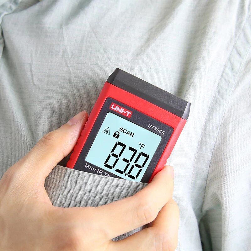 UNI-T UT306A Mini LCD Infrared Thermometer -35~300C -31~572F Red Laser Temperature Meter C/F Pyrometer Original