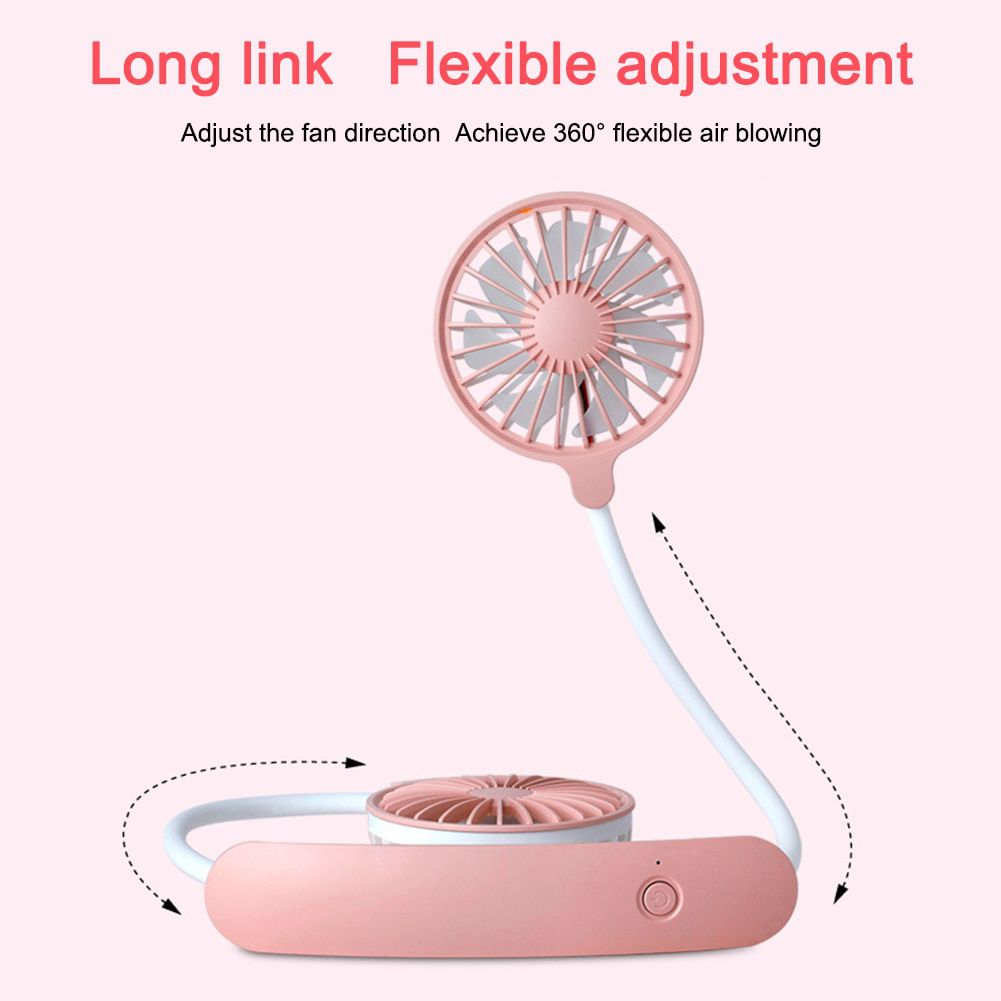 Mini USB portable fan cold fan hands free neck fan hanging rechargeable sports fan 3-speed adjustable neck dual fan Home Office