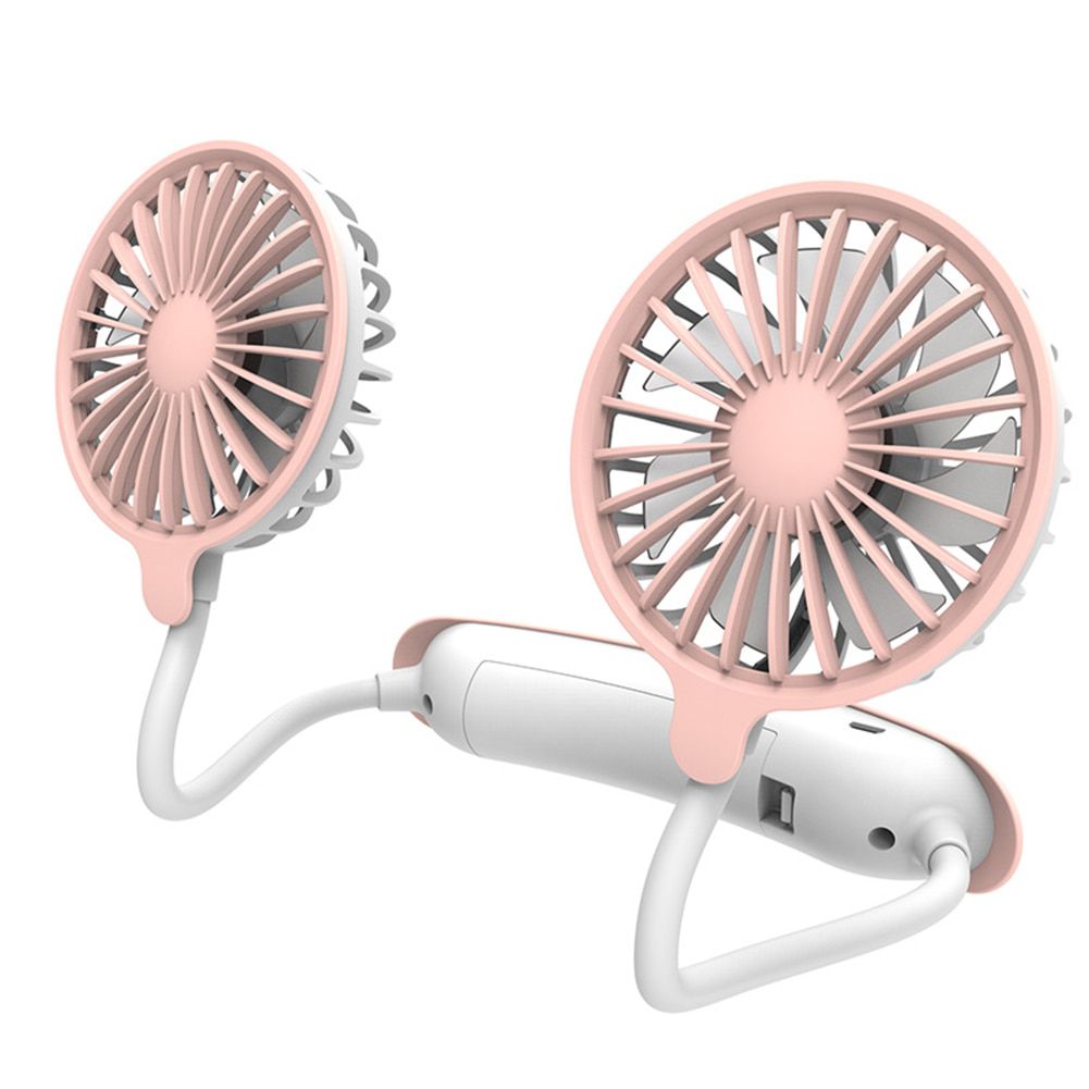 Mini USB portable fan cold fan hands free neck fan hanging rechargeable sports fan 3-speed adjustable neck dual fan Home Office