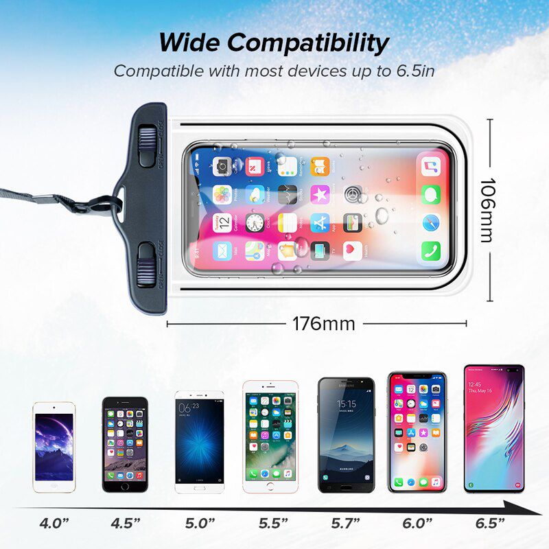 Mobile phone Case waterproof bag Swimming Bag Underwater Dry Bag Cover For iPhone Water Sports Beach Pool Skiing 8inch universal