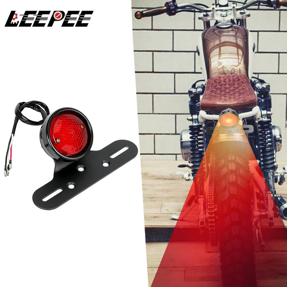 Motorbike Accessories Cafe Racer LED Motorcycle Tail Brake Stop Light Taillight Moto Rear Lights For Chopper Bobber