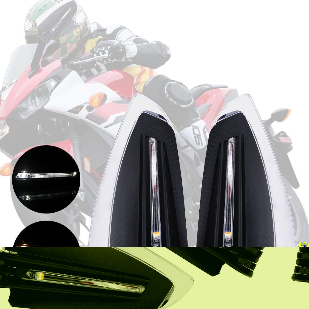 2PCS Motorcycle Hand Guard With LED Signal Light Accessories Universal,For Handlebar 22mm Outer or 15-17mm Inner Diameter