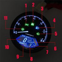 Motorcycle LED Multi-Function Digital Panel Speedometer Night Vision Dial Odometer DC 12V Speedometer Indicator Fuel Tachometer