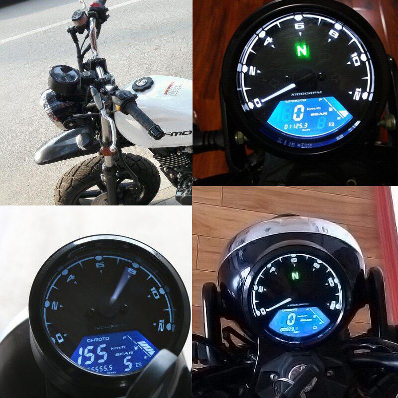 Motorcycle LED Multi-Function Digital Panel Speedometer Night Vision Dial Odometer DC 12V Speedometer Indicator Fuel Tachometer