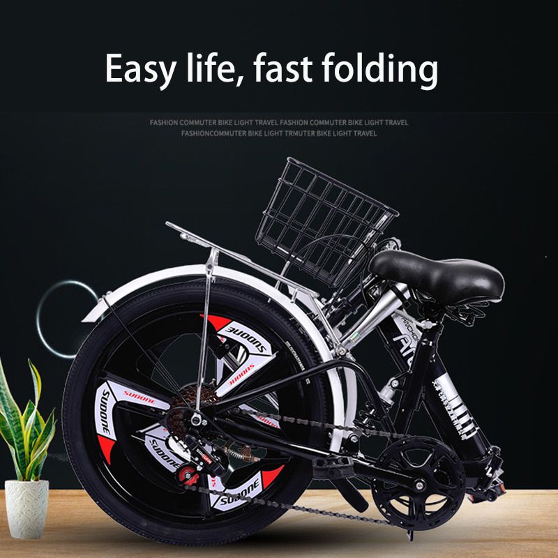 Mountain Folding Bike Variable Speed Road Bike BMX Single Speed Children's Bicycle 16.20 Inch Portable Male and Female Bicycle