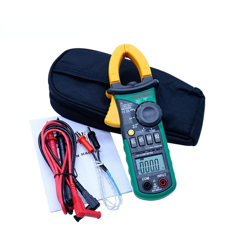 MS2008B Auto Manual Range Digital Clamp AC Volt Current Res Cap Temp Freq Meter