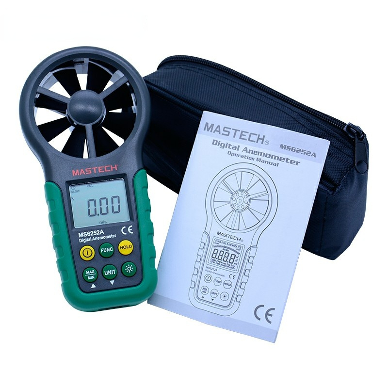 MS6252A Handheld Digital Anemometer Wind Speed Meter Air Flow Tester Air Volume Measure TM