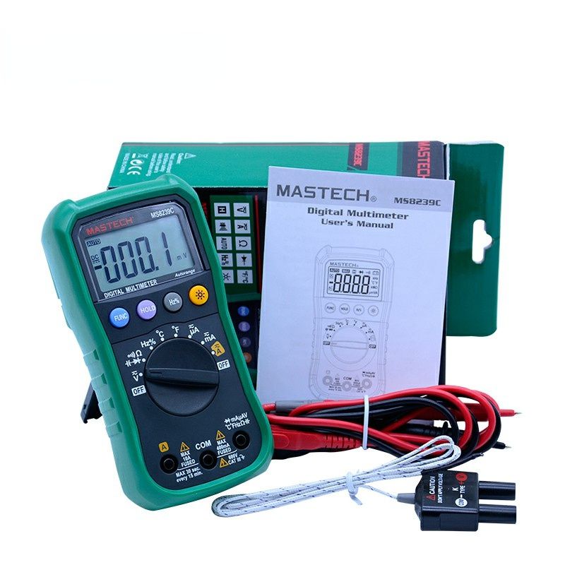 MS8239C Digital Multimeter AC DC Voltage AC Current Capacitance Frequency Temperature Tester Auto range multimetro 3 3/4