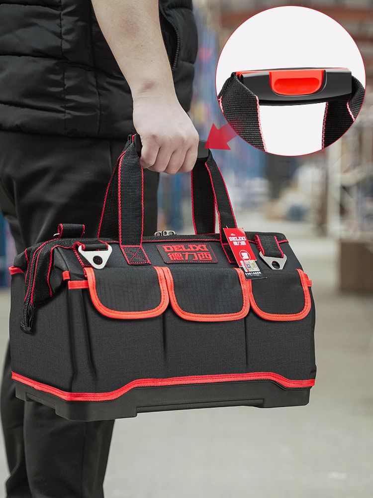 New Large Space Multi-Function Tool Bag Multi-Pocket Waterproof Anti-Fall Storage Bag 1680D Oxford Cloth Electrician Bag