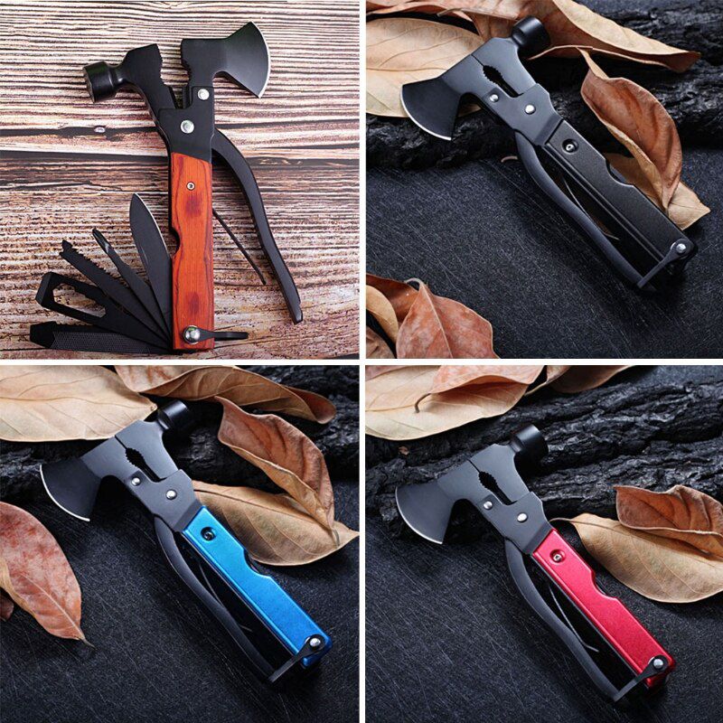 Multi-functional Hammer with Axe Wire Cutter Pliers Camping Hiking Survival Equipment Excellent Gifts for Friends Family