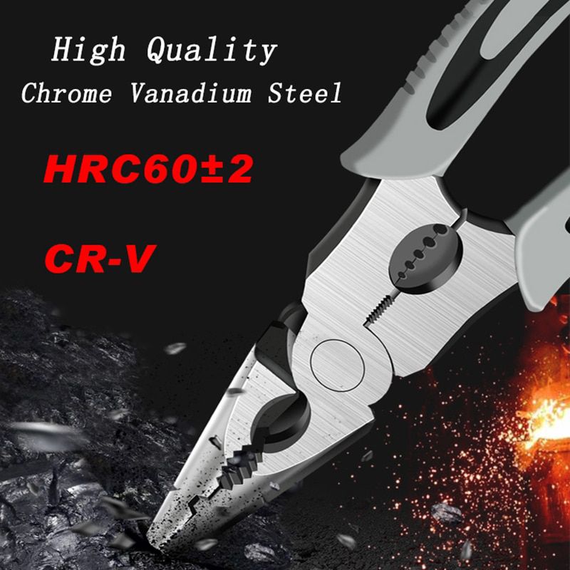 Multifunction Pliers Set Combination Pliers Stripper Crimper Cutter Heavy Duty Wire Pliers Diagonal Pliers Hand Tools