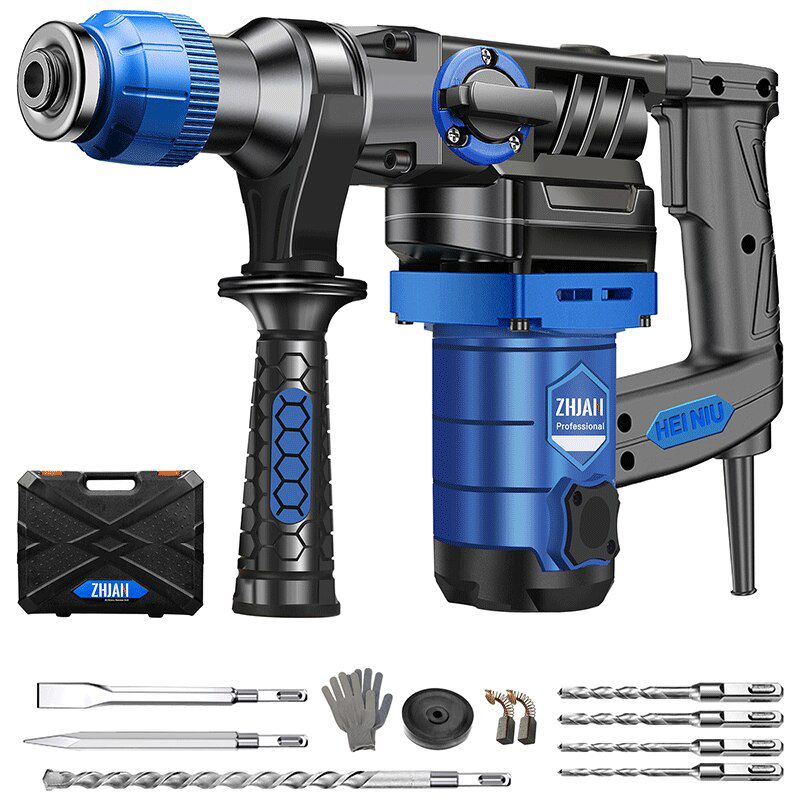 1150W 220V 30MM Multifunctional Rotary Hammer with Box and Accessories Electric Demolition Hammer Impact Drill