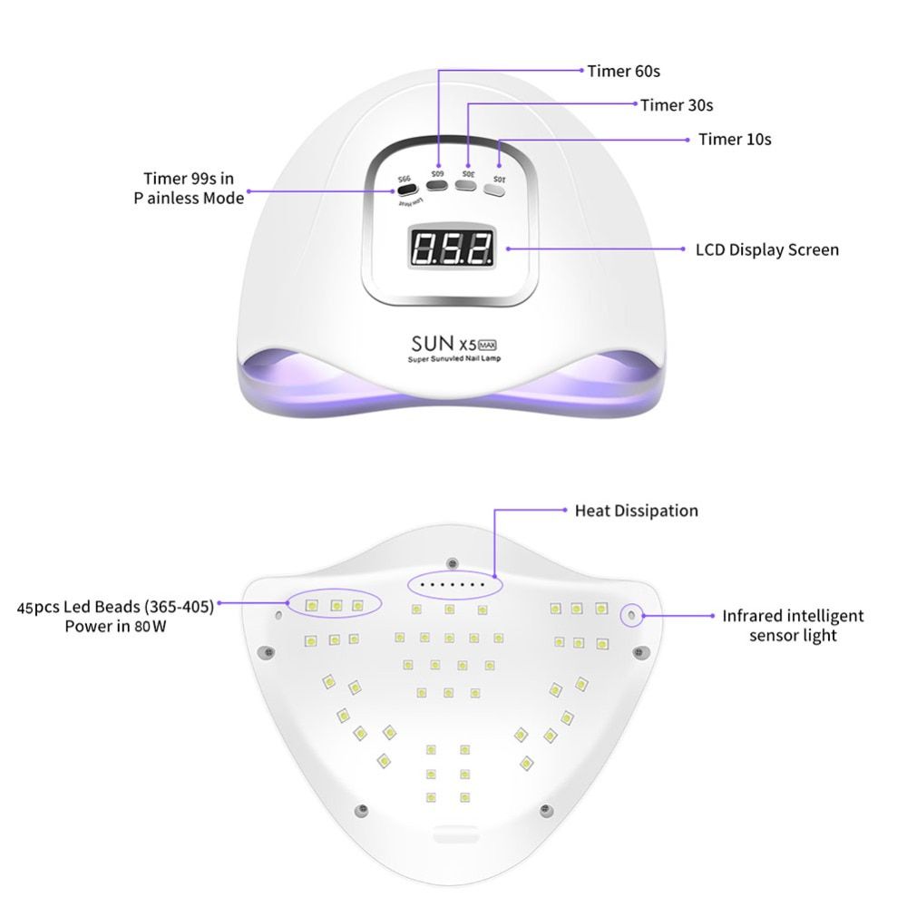 SUNX5 Max 90/72/36W LED Lamp Nail Dryer 45/36/18 LEDs UV Ice Lamp For Drying Gel Polish Timer Auto Sensor Manicure Tools