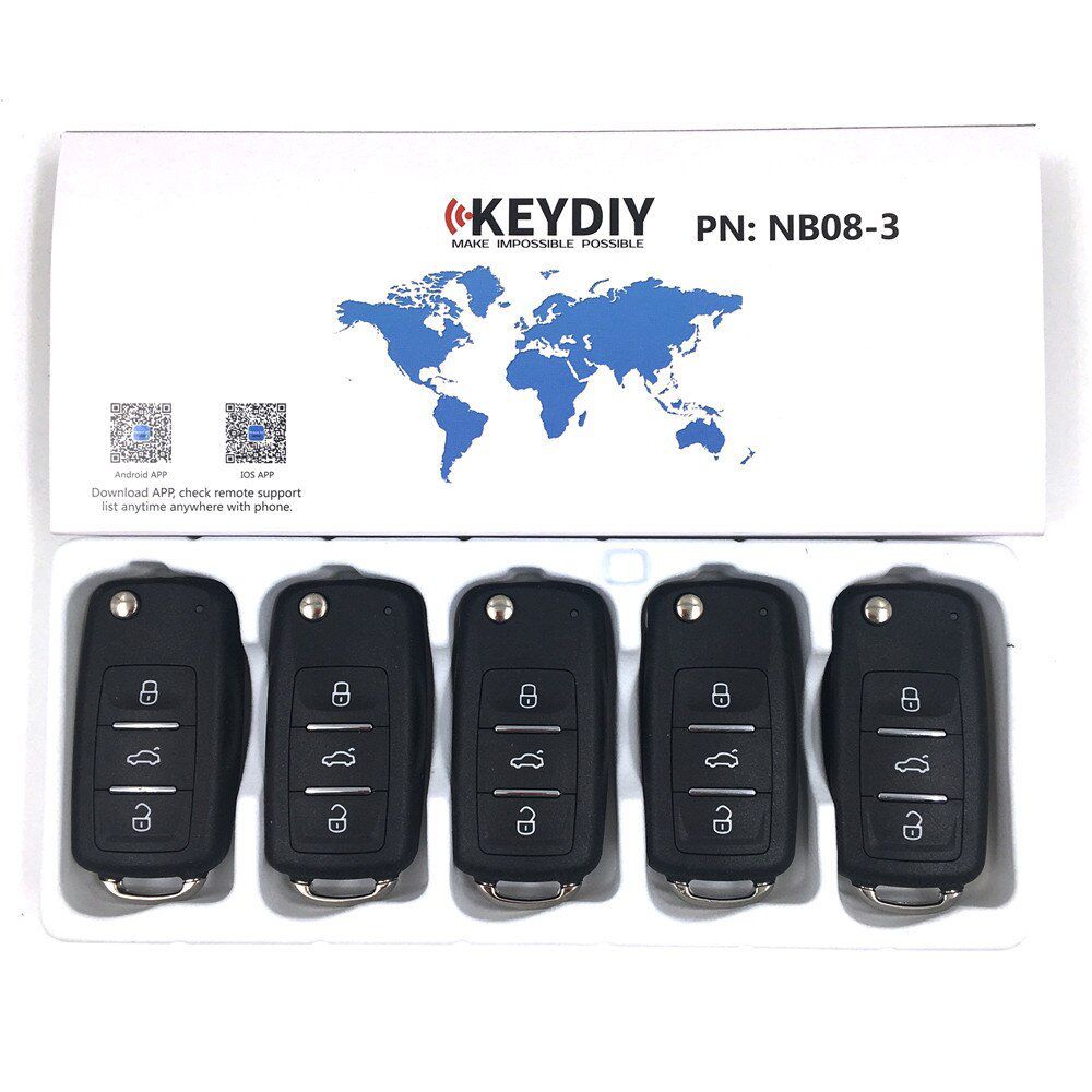 5PCS NB08-3 NB08-3+1 3/4 Buttons Universal NB Series KD Remote Car Key For KD900/MINI KD/KD-X2 KD900+ URG20