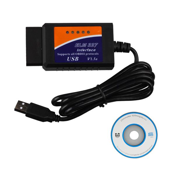 ELM327 V1.5 Plastic OBDII EOBD CANBUS Scanner Software V2.1 without FT232RL Chip