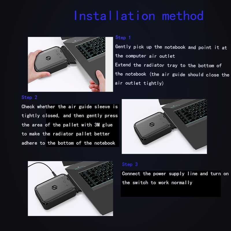 NEW Vacuum Portable Notebook Laptop Cooler USB Air External Extracting Cooling Fan for Laptop Speed Adjustable