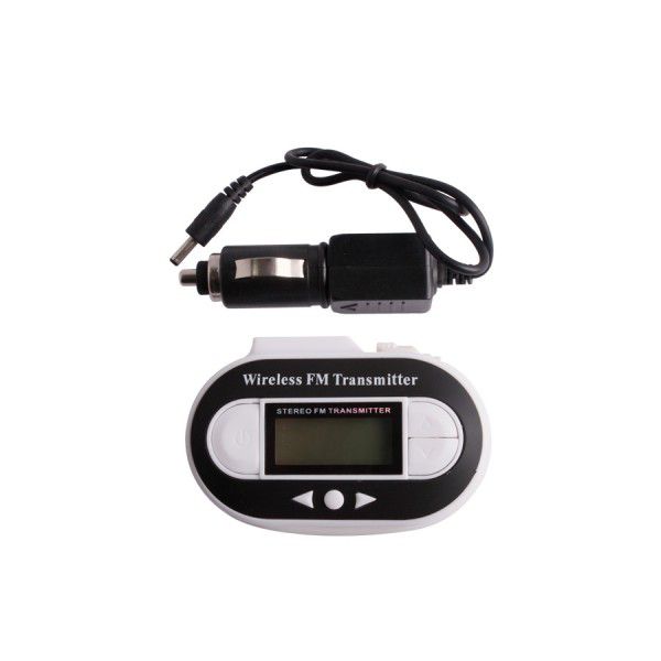 New Wireless FM Transmitter + Car Charger for MP3 iPod Player White