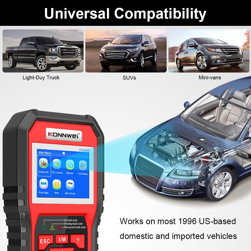 KONNWEI OBD OBD2 Automotive Scanner Fault Code Reader Car Diagnostic Scanner ODB2 Car Diagnostic Tool Auto Scanner Best OBD 2